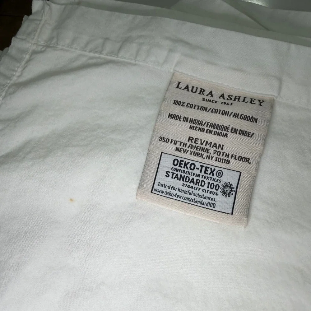 Laura Ashley White 100% Cotton‎ OEKO-TEX Solid Bedding flat sheet